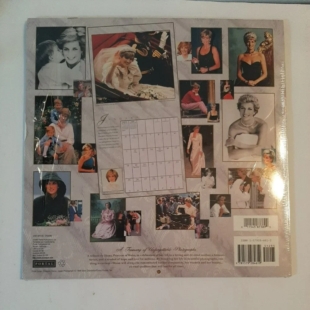 1998 Princess Diana Commemorative Calendar New in Wrapper